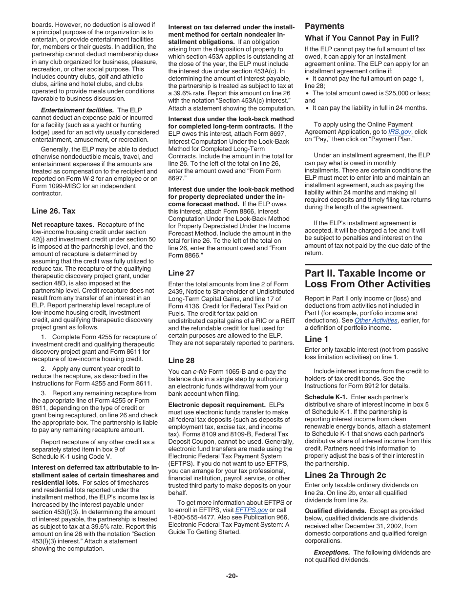 Instructions for IRS Form 1065-B U.S. Return of Income for Electing Large Partnerships, Page 20