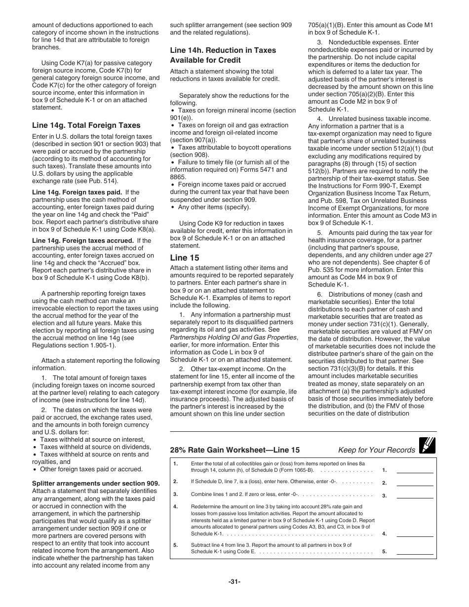 Instructions for IRS Form 1065-B U.S. Return of Income for Electing Large Partnerships, Page 31