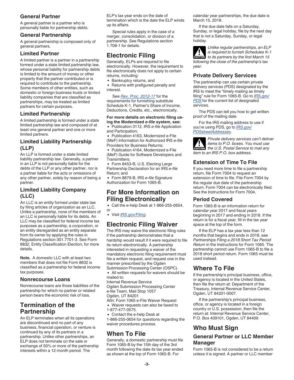 Instructions for IRS Form 1065-B U.S. Return of Income for Electing Large Partnerships, Page 3