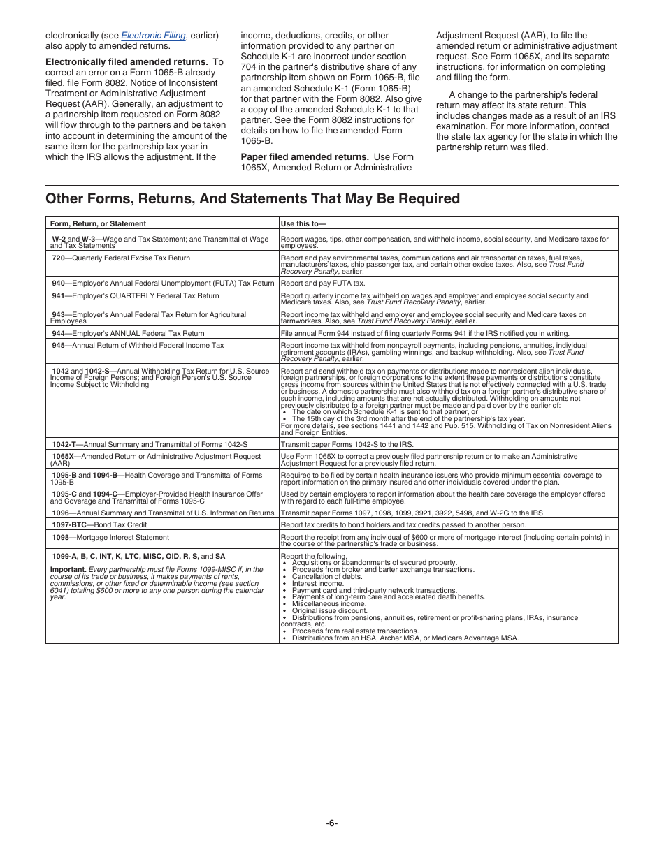 Instructions for IRS Form 1065-B U.S. Return of Income for Electing Large Partnerships, Page 6