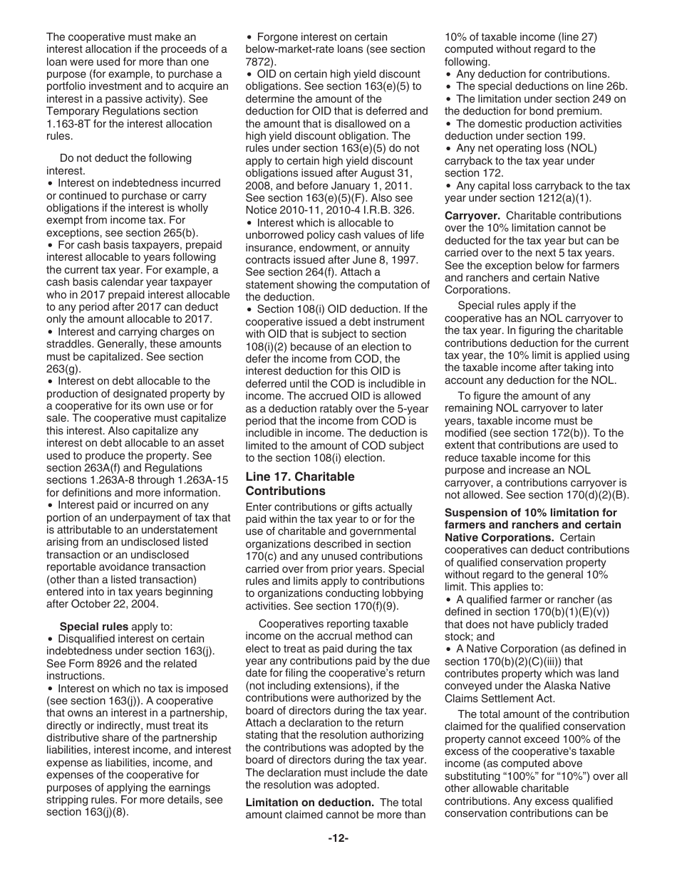 Instructions for IRS Form 1120-C U.S. Income Tax Return for Cooperative Associations, Page 12