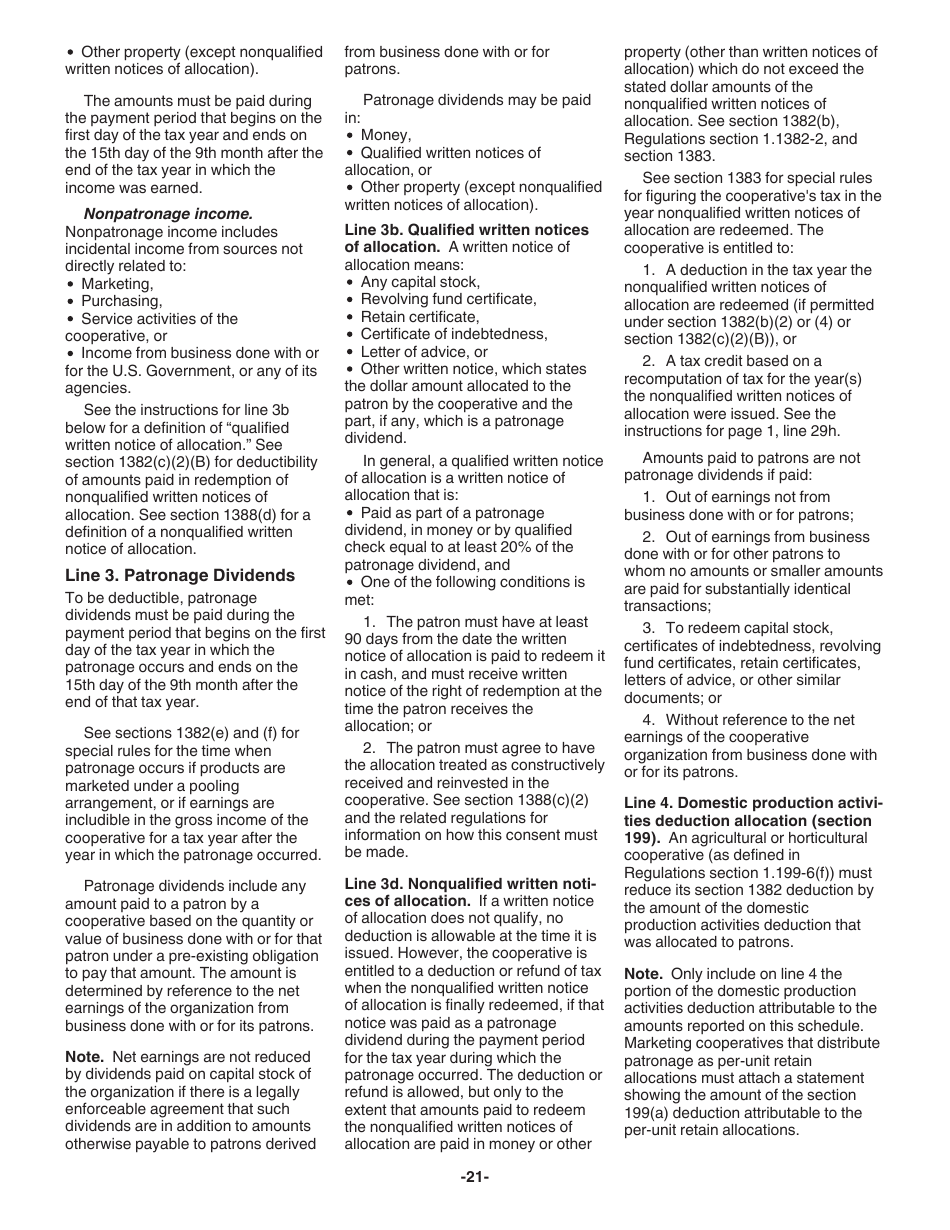 Instructions for IRS Form 1120-C U.S. Income Tax Return for Cooperative Associations, Page 21