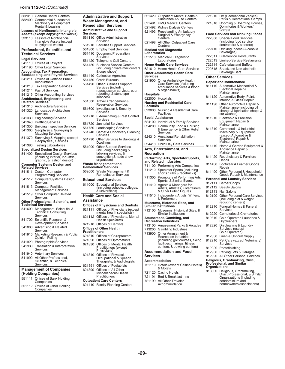 Instructions for IRS Form 1120-C U.S. Income Tax Return for Cooperative Associations, Page 29