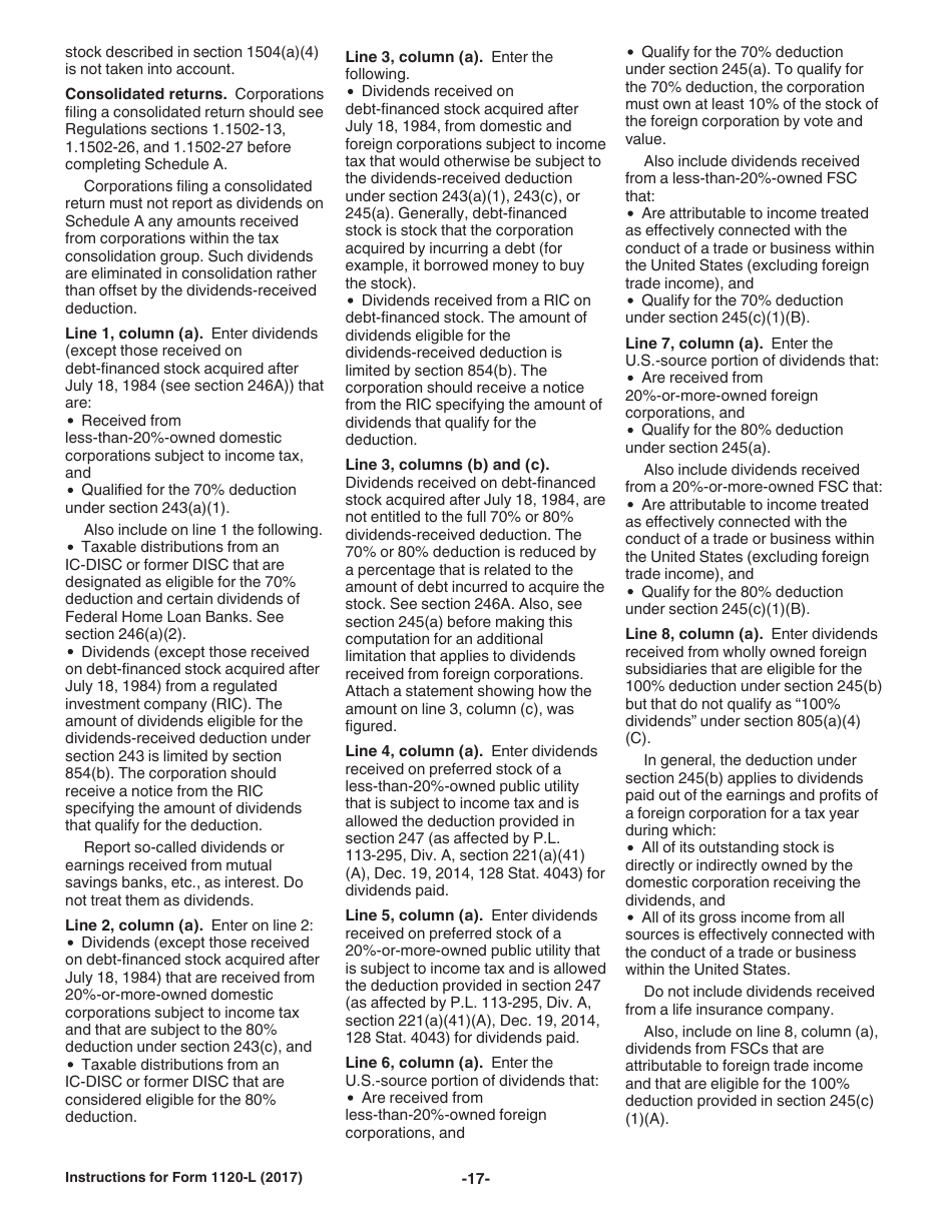 Instructions for IRS Form 1120-L U.S. Life Insurance Company Income Tax Return, Page 17