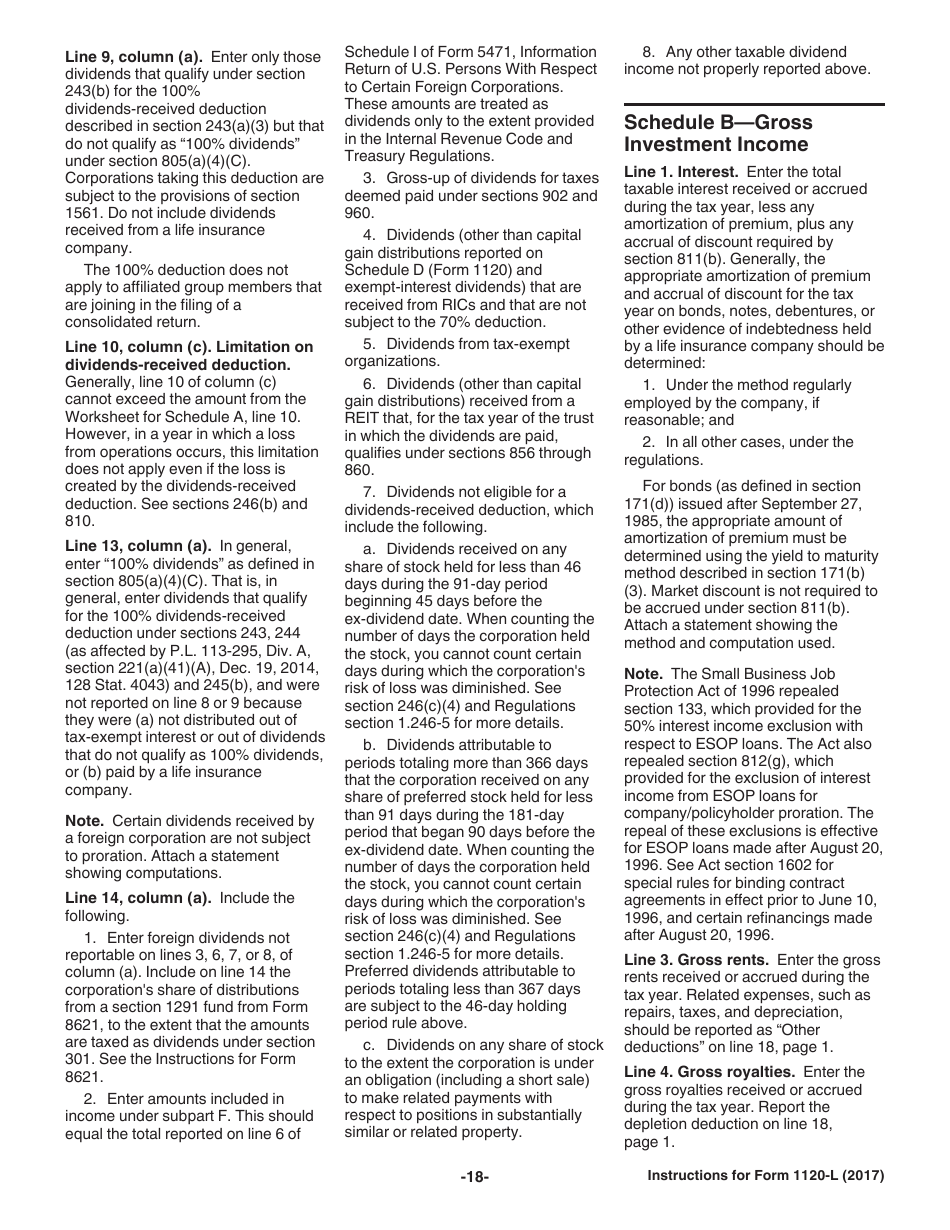 Instructions for IRS Form 1120-L U.S. Life Insurance Company Income Tax Return, Page 18