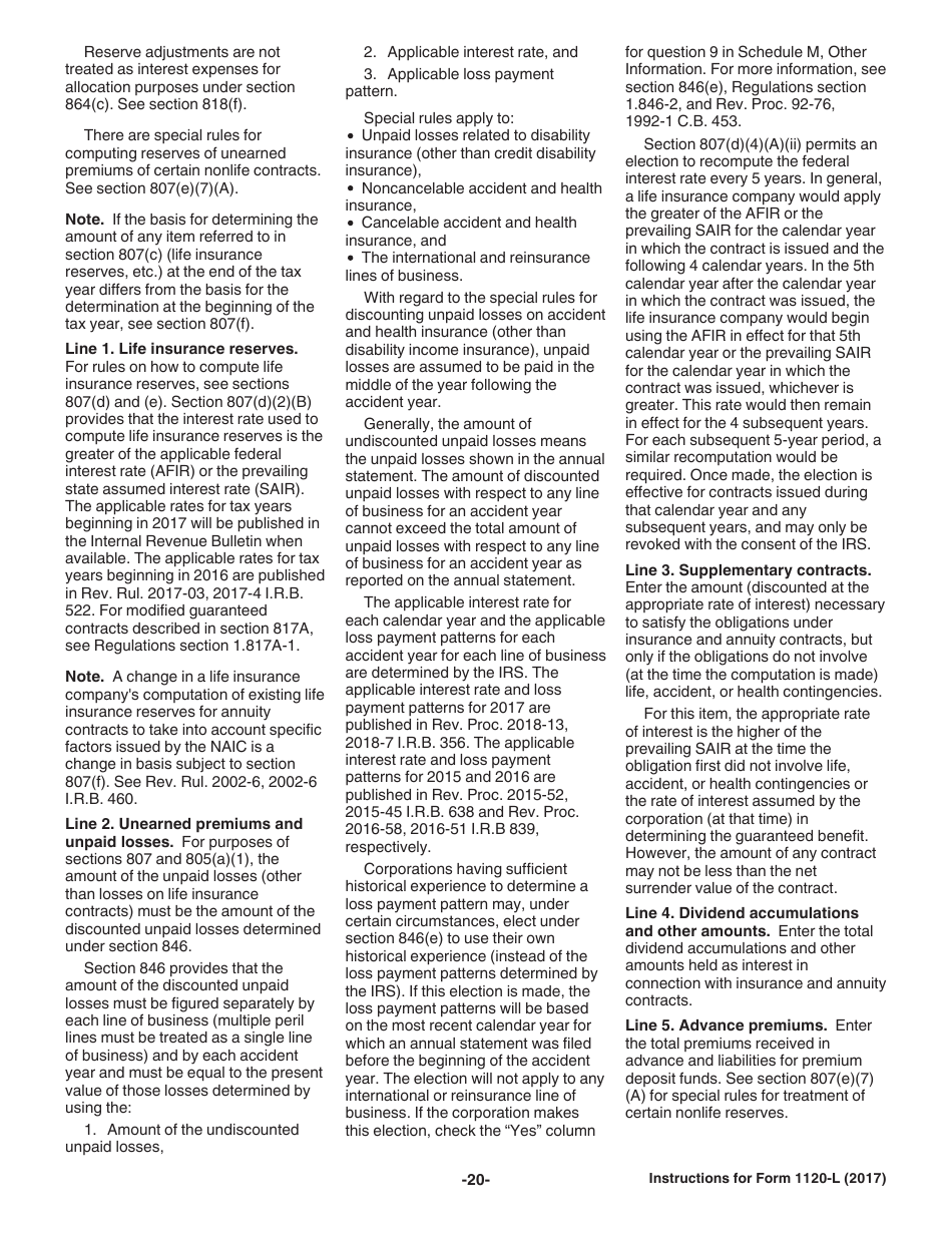 Instructions for IRS Form 1120-L U.S. Life Insurance Company Income Tax Return, Page 20