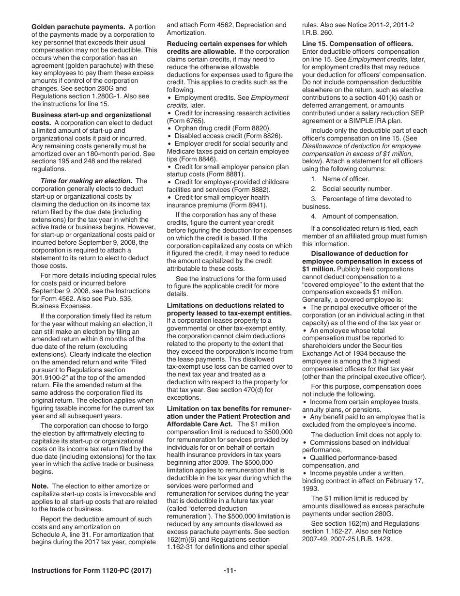 Instructions for IRS Form 1120-PC U.S. Property and Casualty Insurance Company Income Tax Return, Page 11