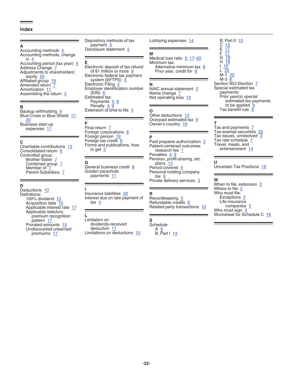 Instructions for IRS Form 1120-PC U.S. Property and Casualty Insurance Company Income Tax Return, Page 22