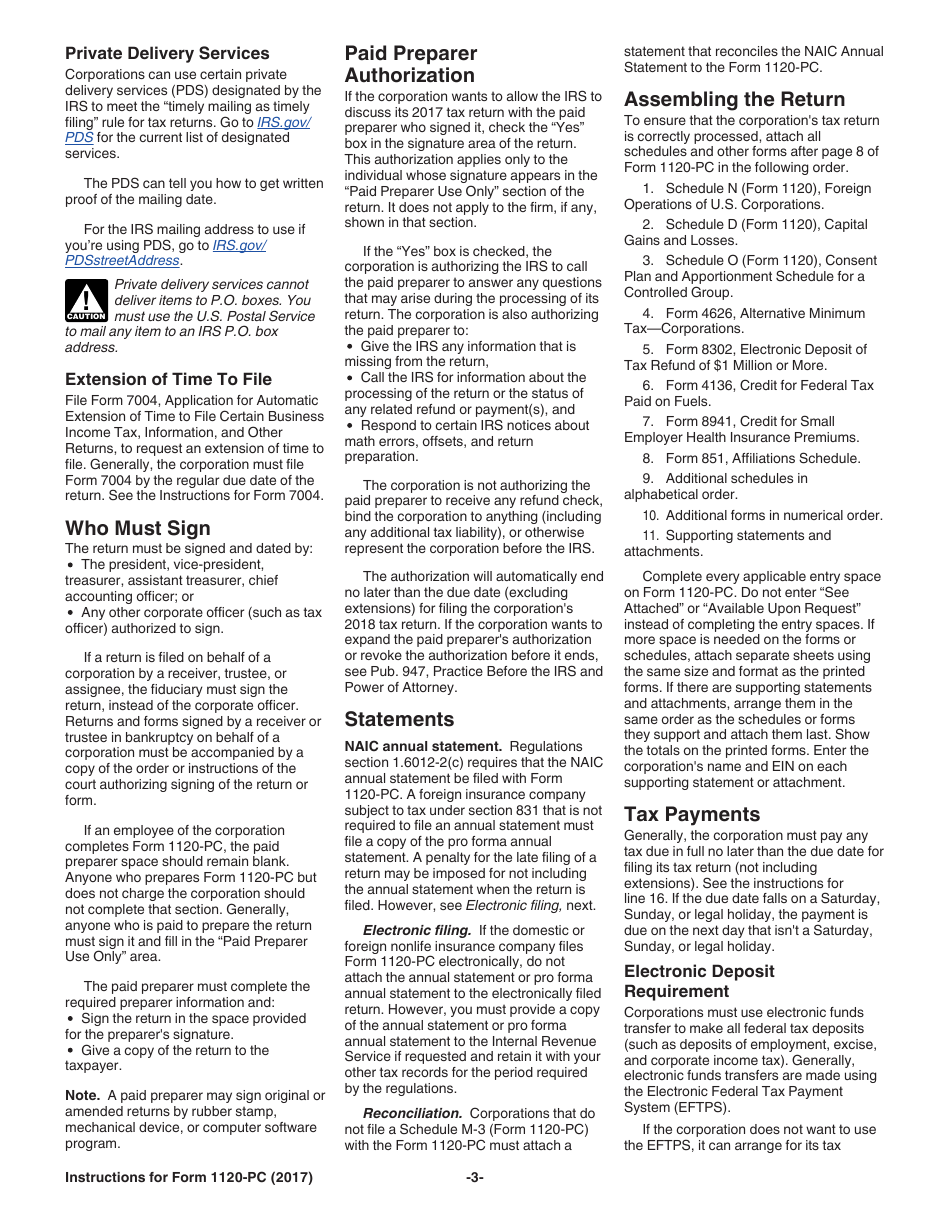 Instructions for IRS Form 1120-PC U.S. Property and Casualty Insurance Company Income Tax Return, Page 3