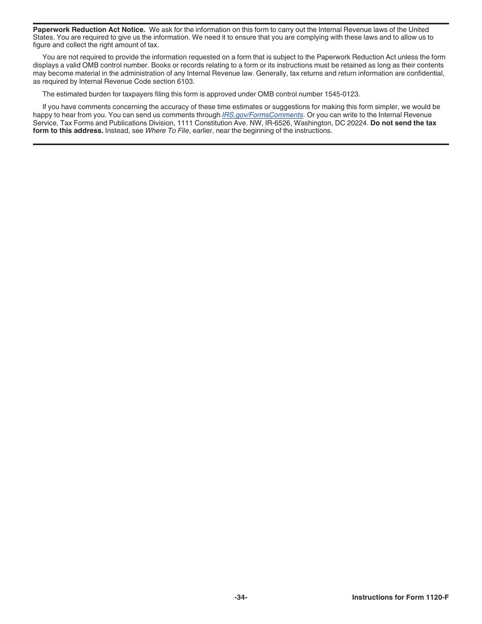 Instructions for IRS Form 1120-F U.S. Income Tax Return of a Foreign Corporation, Page 34