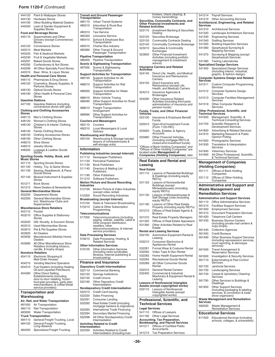 Instructions for IRS Form 1120-F U.S. Income Tax Return of a Foreign Corporation, Page 36