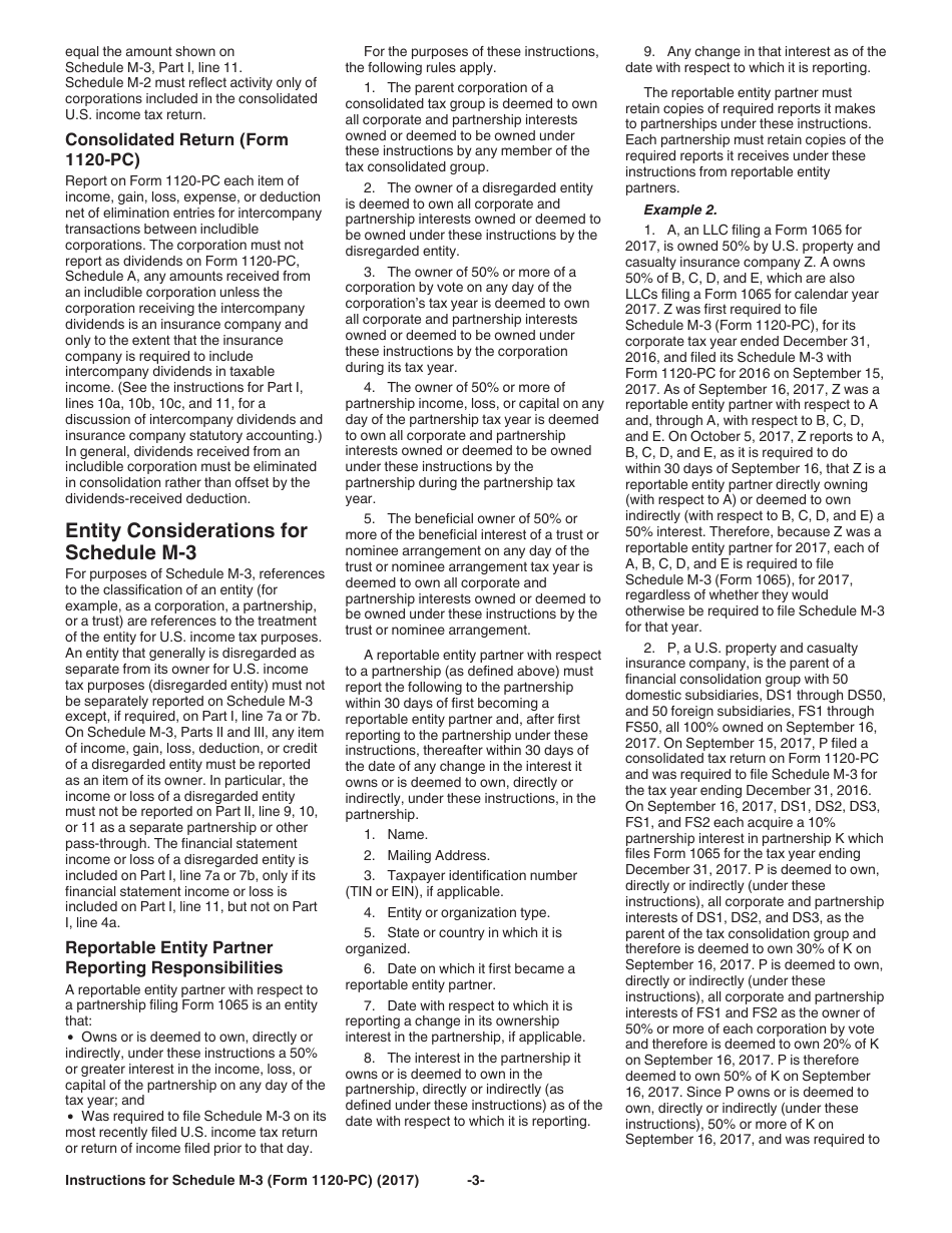 Instructions for IRS Form 1120-PC Schedule M-3 Net Income (Loss) Reconciliation for U.S. Property and Casualty Insurance Companies With Total Assets of $10 Million or More, Page 3