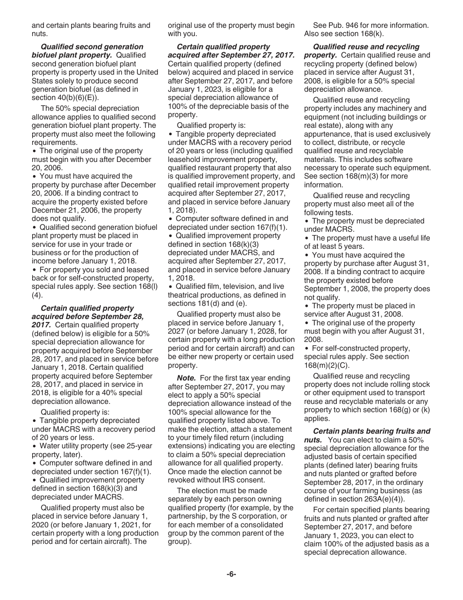 Instructions for IRS Form 4562 Depreciation and Amortization (Including Information on Listed Property), Page 6