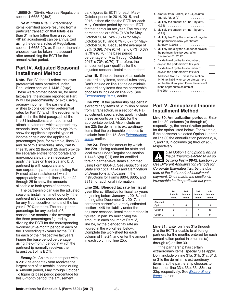 Instructions for IRS Form 8804 Schedule A Penalty for Underpayment of Estimated Section 1446 Tax for Partnerships, Page 3