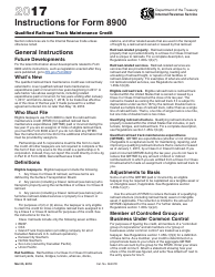 Instructions for IRS Form 8900 Qualified Railroad Track Maintenance Credit