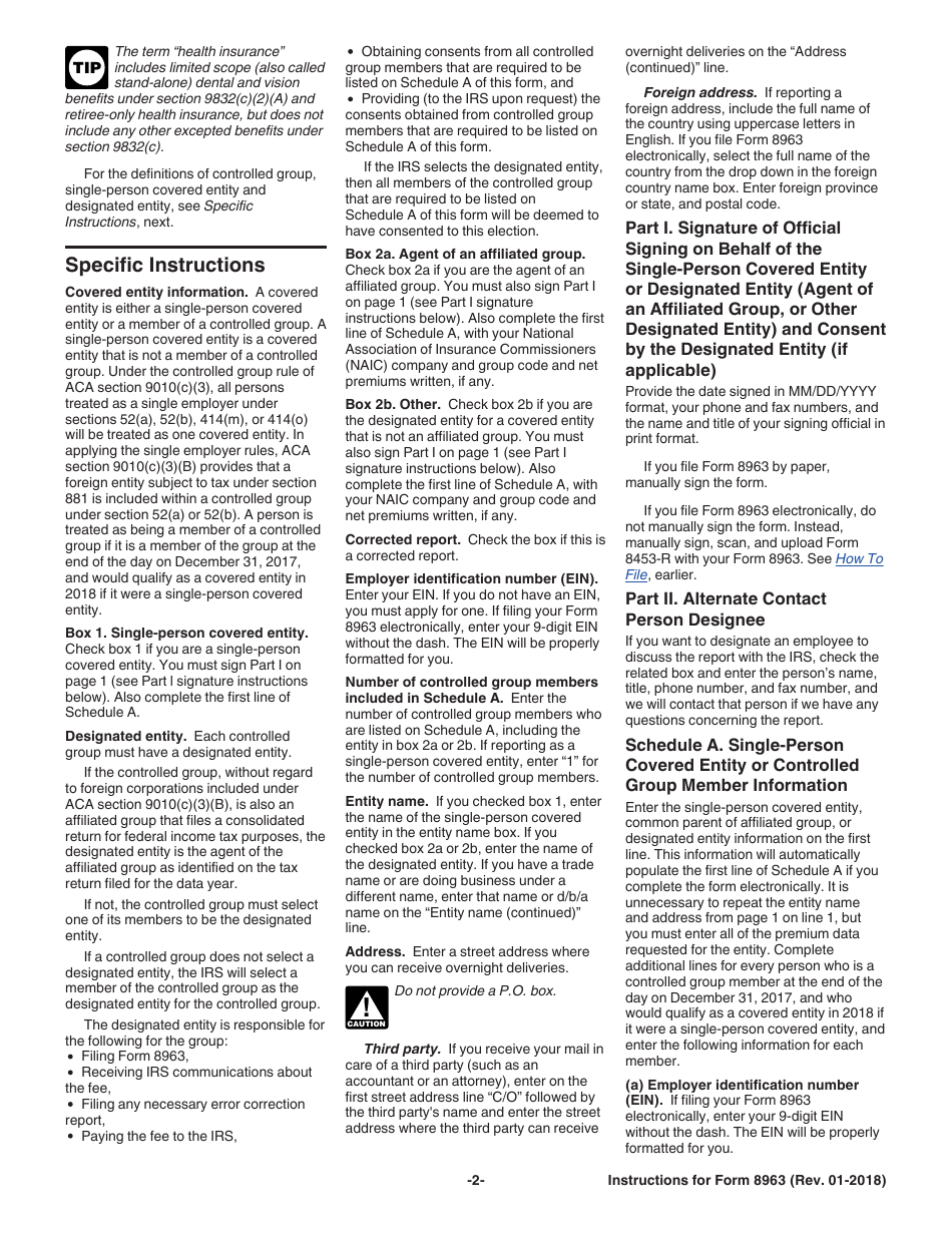 Instructions for IRS Form 8963 Report of Health Insurance Provider Information, Page 2
