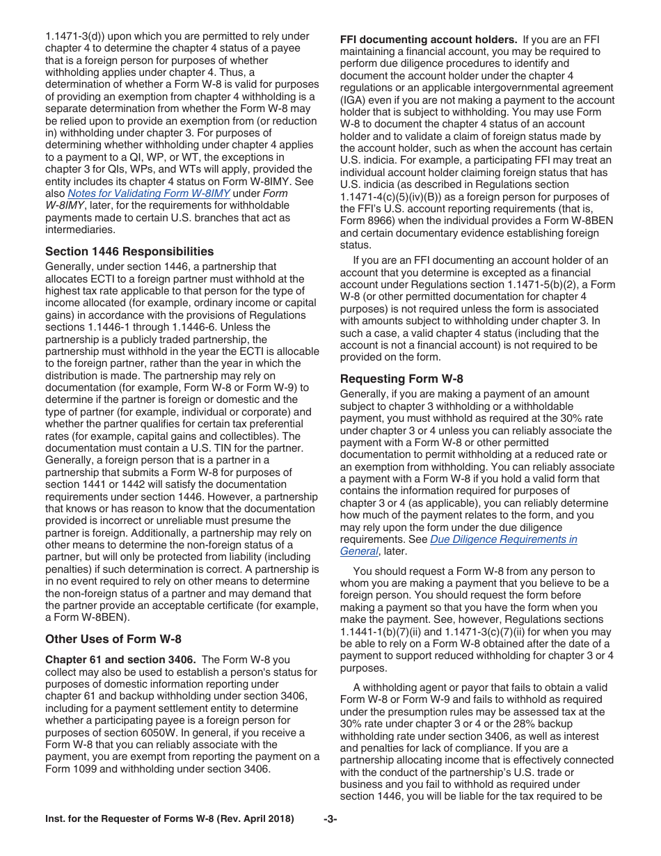 Instructions for IRS Form W-8BEN, W-8BEN-E, W-8ECI, W-8EXP, W-8IMY, Page 3