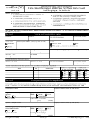 Document preview: IRS Form 433-A (OIC) Collection Information Statement for Wage Earners and Self-employed Individuals