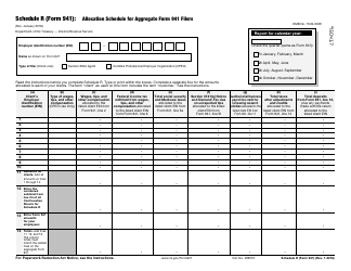 IRS Form 941 Schedule R Allocation Schedule for Aggregate Form 941 Filers