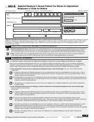 Document preview: IRS Form 943-X Adjusted Employer's Annual Federal Tax Return for Agricultural Employees or Claim for Refund
