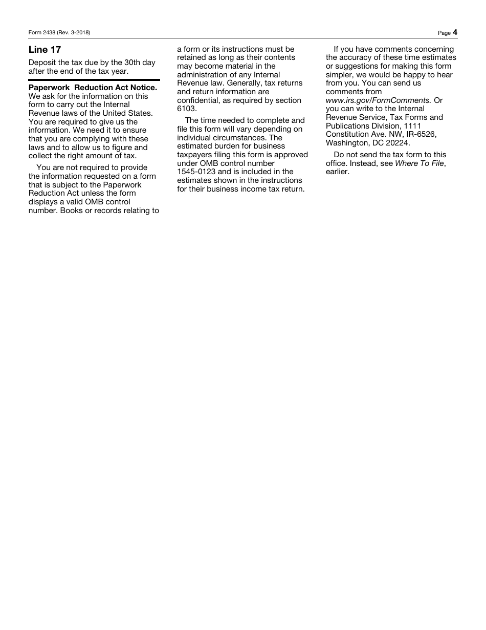 IRS Form 2438 Undistributed Capital Gains Tax Return, Page 4