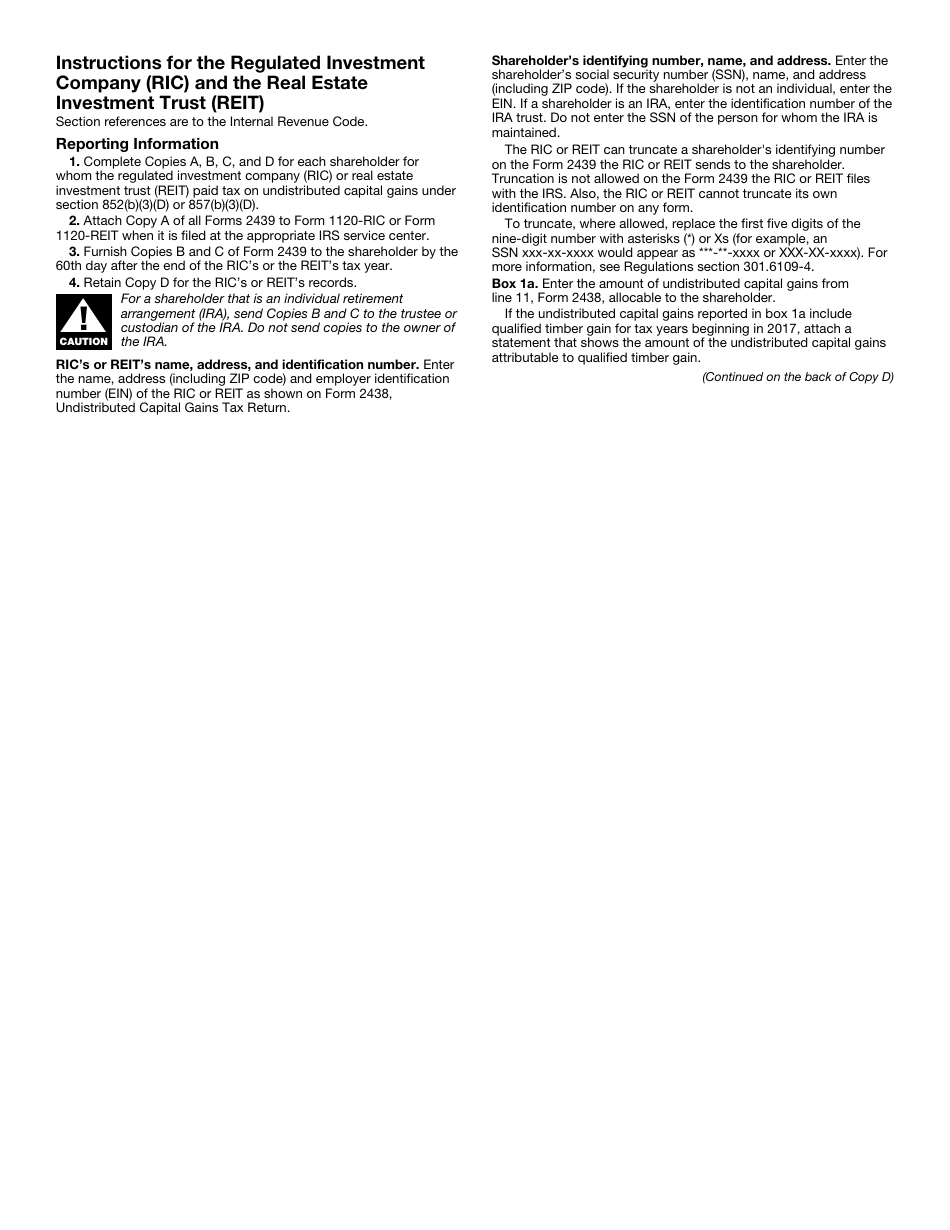 IRS Form 2439 Notice to Shareholder of Undistributed Long-Term Capital Gains, Page 2