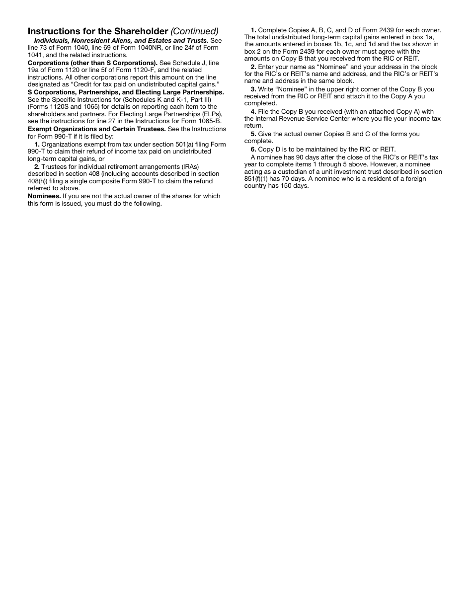 IRS Form 2439 Notice to Shareholder of Undistributed Long-Term Capital Gains, Page 6