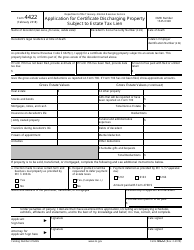 IRS Form 4422 Application for Certificate Discharging Property Subject to Estate Tax Lien