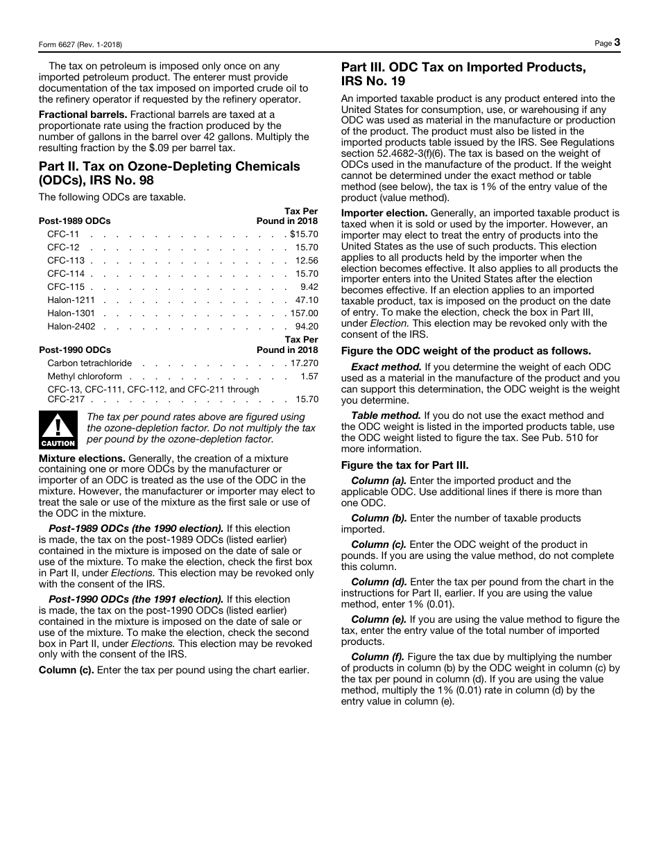 IRS Form 6627 Environmental Taxes, Page 3
