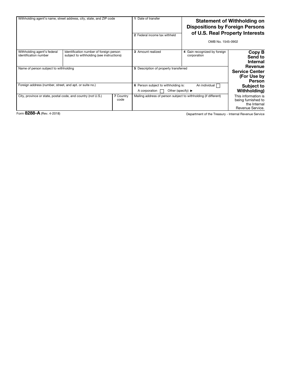 IRS Form 8288-A - Fill Out, Sign Online And Download Fillable PDF ...