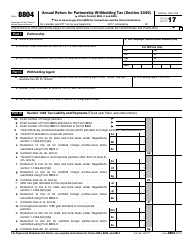 Document preview: IRS Form 8804 Annual Return for Partnership Withholding Tax (Section 1446)