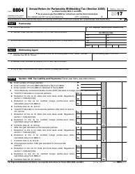 IRS Form 8804 Annual Return for Partnership Withholding Tax (Section 1446)