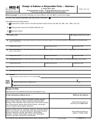 Document preview: IRS Form 8822-b Change of Address or Responsible Party '" Business