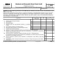 Document preview: IRS Form 8864 Biodiesel and Renewable Diesel Fuels Credit