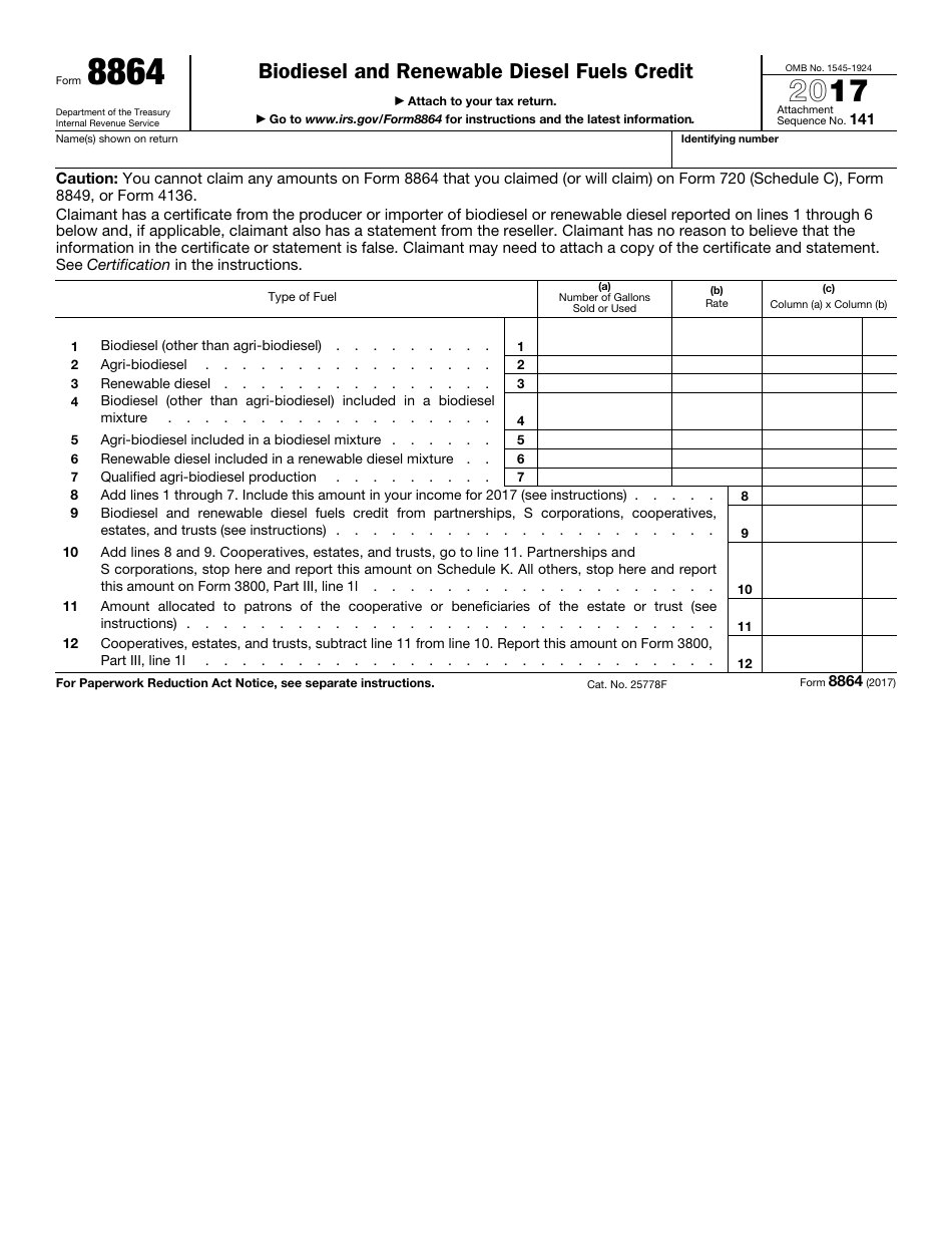 IRS Form 8864 - 2017 - Fill Out, Sign Online and Download Fillable PDF ...