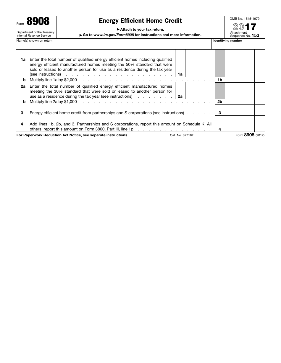 IRS Form 8908 Energy Efficient Home Credit, Page 1