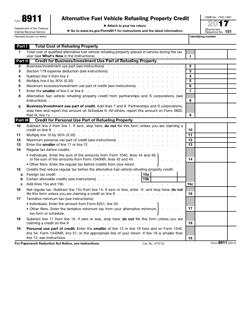 IRS Form 8911 2017 Printable Pdf