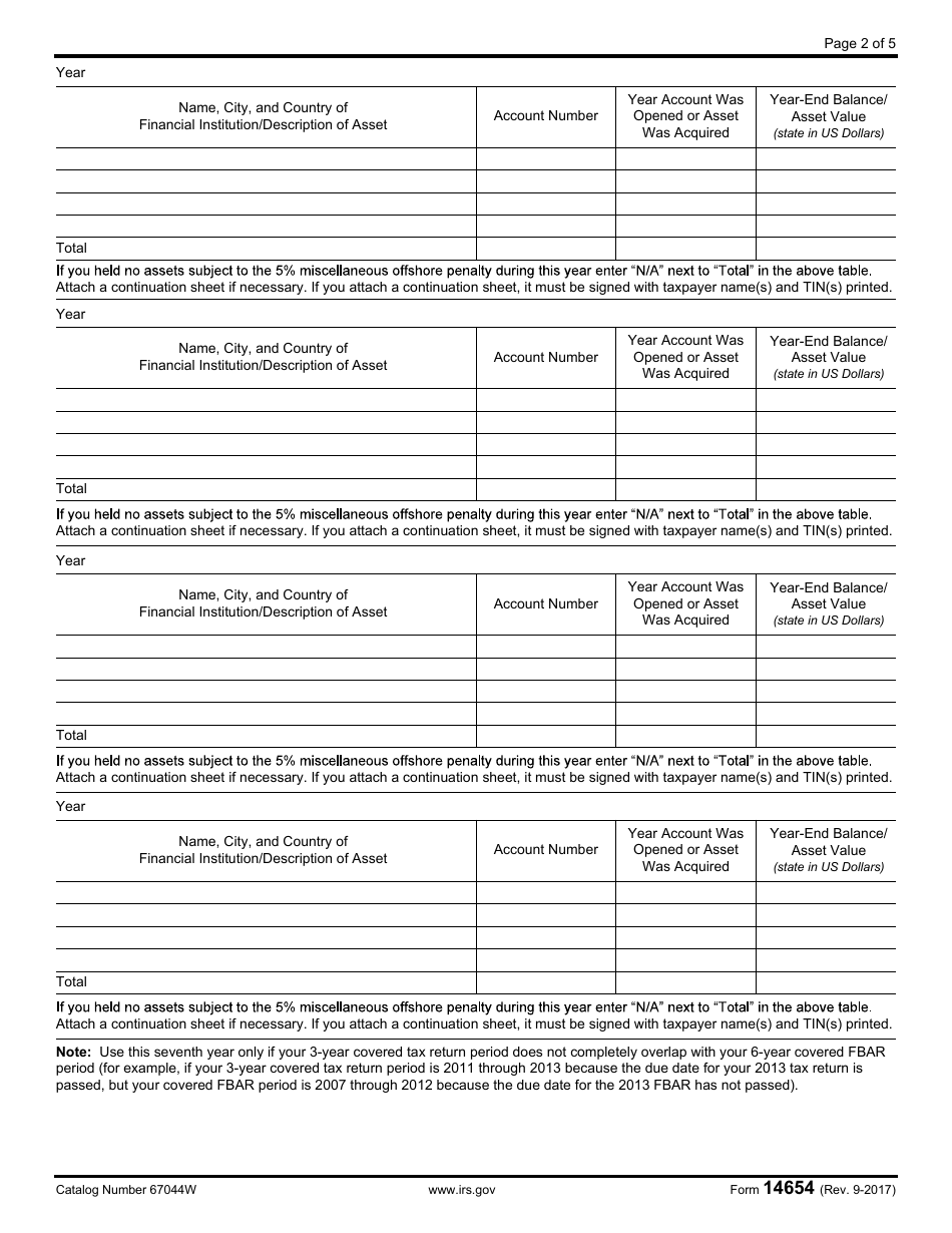 IRS Form 14654 - Fill Out, Sign Online and Download Fillable PDF ...