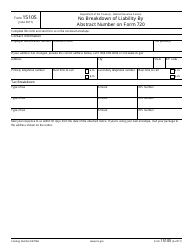 Document preview: IRS Form 15105 No Breakdown of Liability by Abstract Number on Form 720