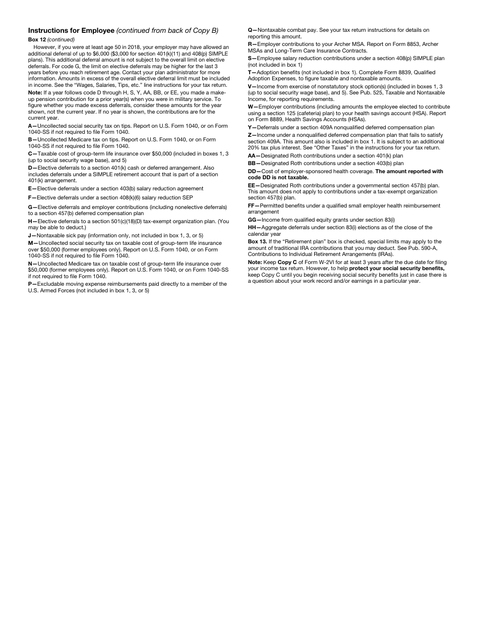 IRS Form W-2VI U.S. Virgin Islands Wage and Tax Statement, Page 7