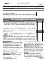 Document preview: IRS Form W-4S Request for Federal Income Tax Withholding From Sick Pay