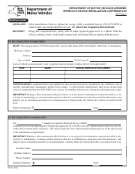 Document preview: Form DS-21 Department of Motor Vehicles Ordered Interlock Device Installation Confirmation - New York