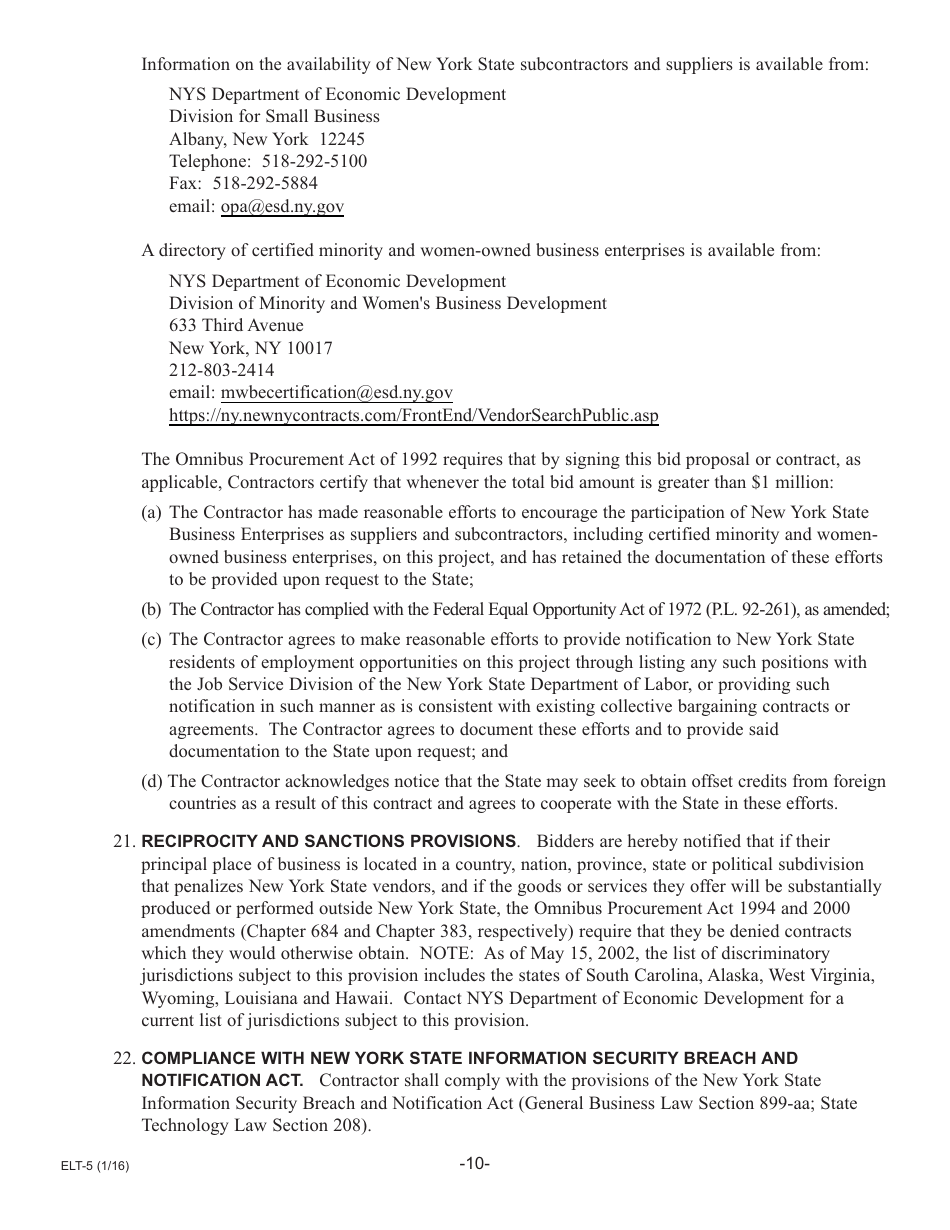 Form ELT-5 Lender Application for Participation in the Electronic Lien Transfer Program - New York, Page 10