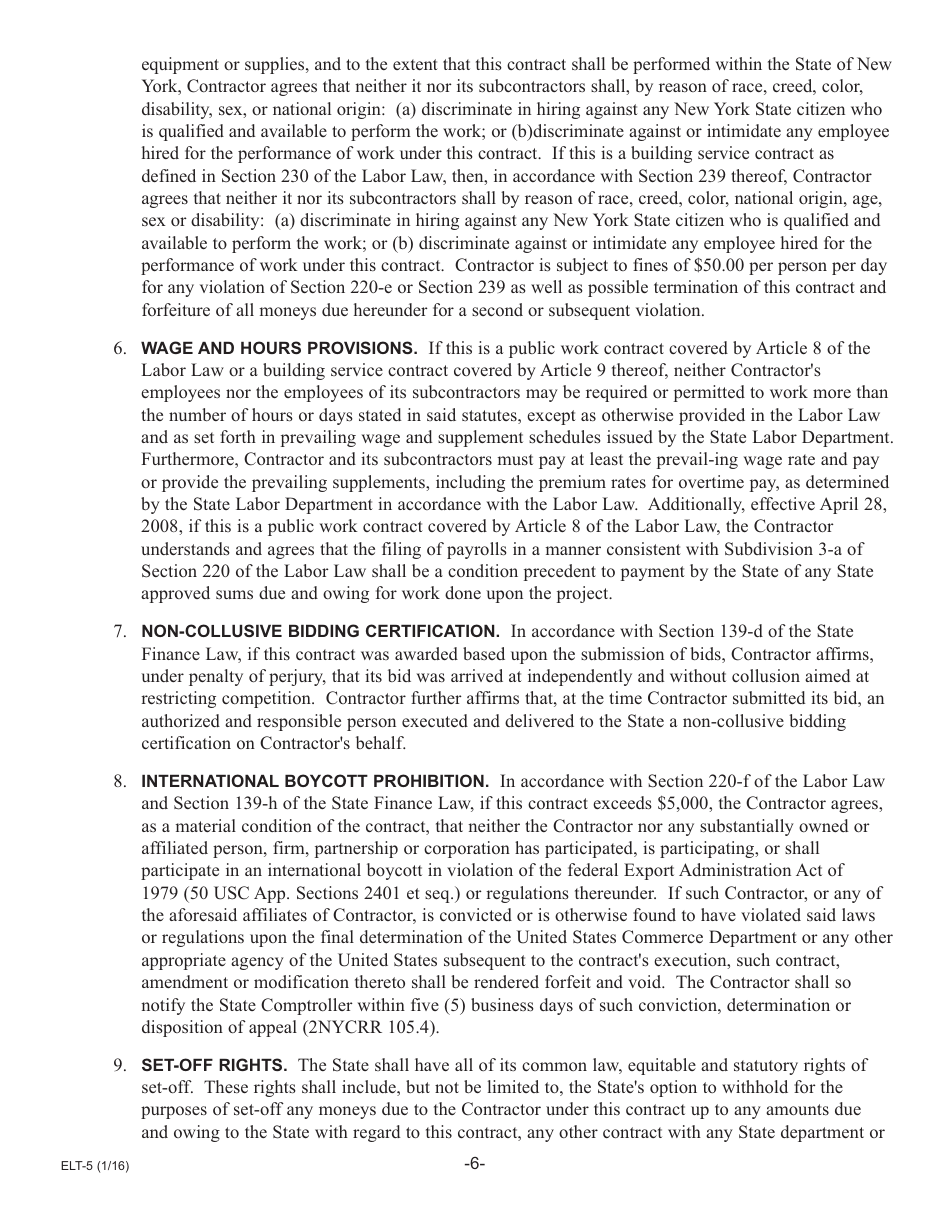 Form ELT-5 Lender Application for Participation in the Electronic Lien Transfer Program - New York, Page 6