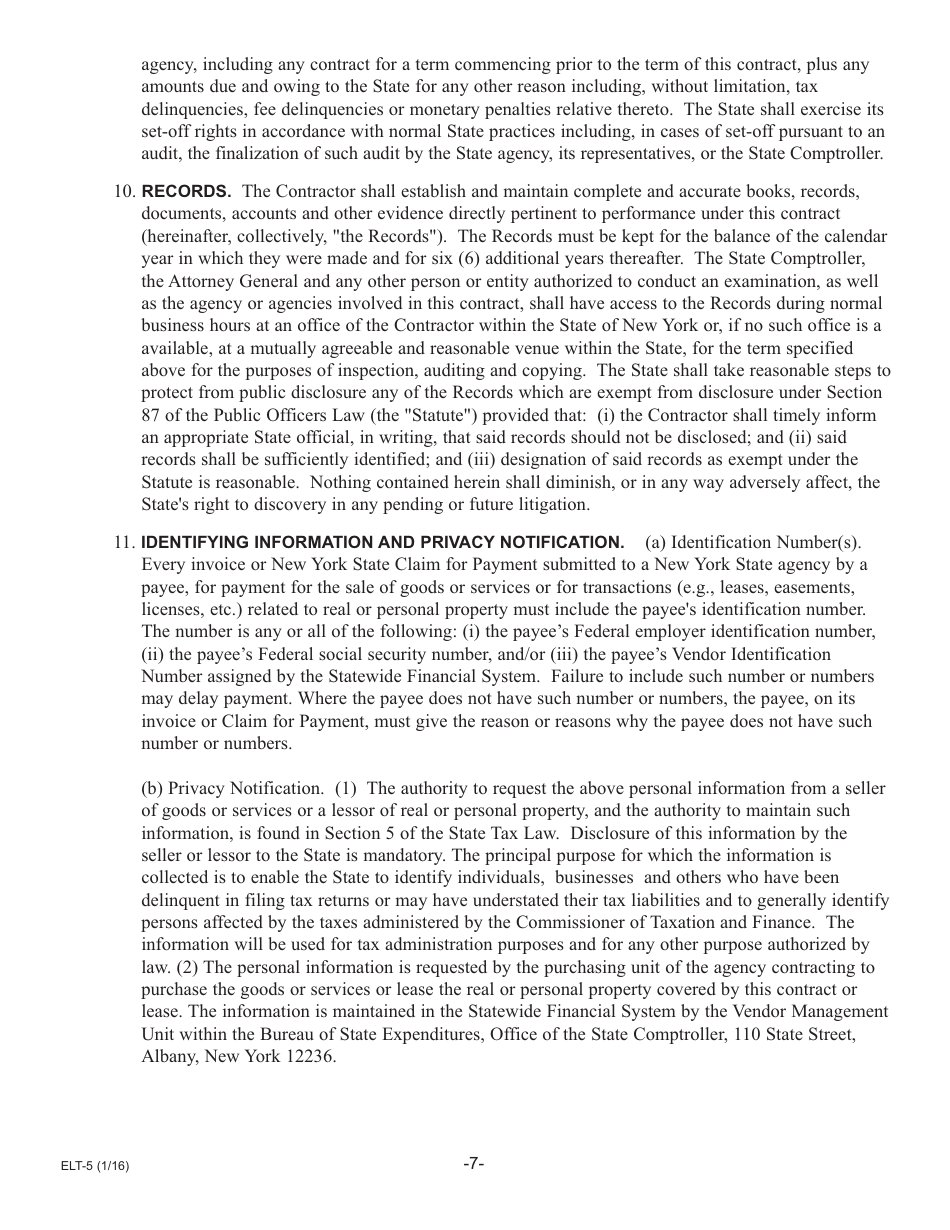 Form ELT-5 Lender Application for Participation in the Electronic Lien Transfer Program - New York, Page 7