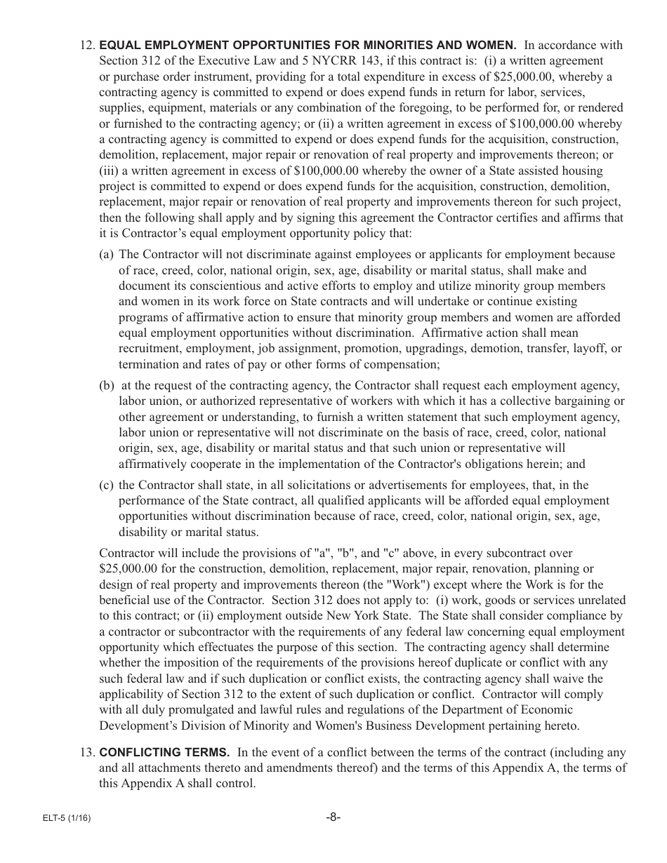 Form ELT-5 Lender Application for Participation in the Electronic Lien Transfer Program - New York, Page 8