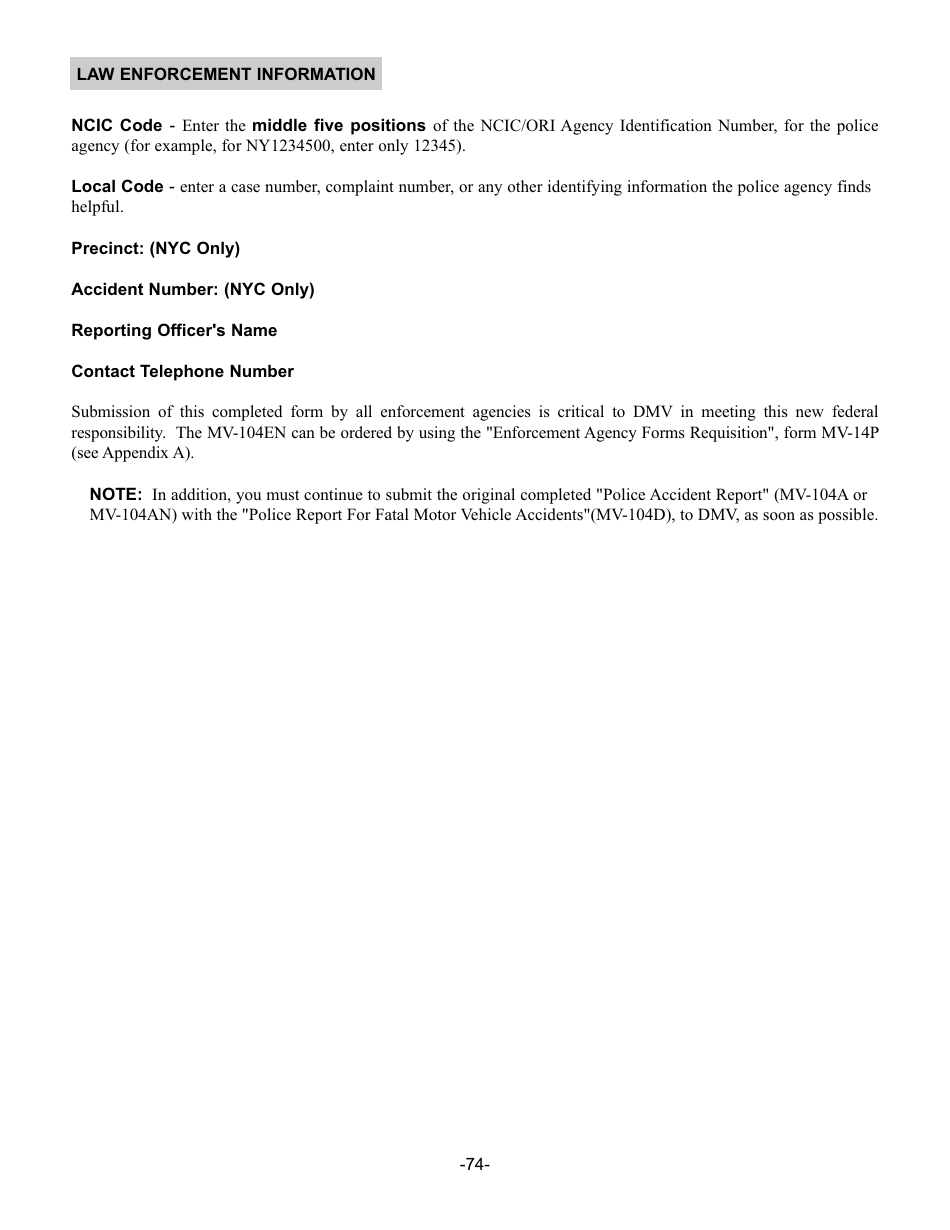 Instructions for Form MV-104EN, MV-104D ###### - New York, Page 4