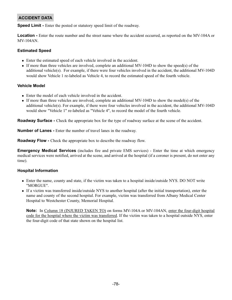 Instructions for Form MV-104EN, MV-104D ###### - New York, Page 8