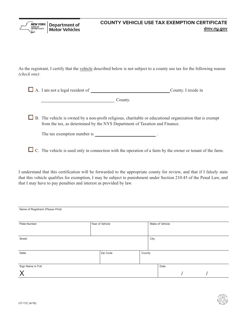 Form UT-11C - Fill Out, Sign Online and Download Fillable PDF, New York ...