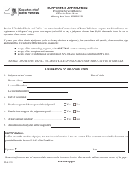 Document preview: Form SR-60 Supporting Affirmation - New York